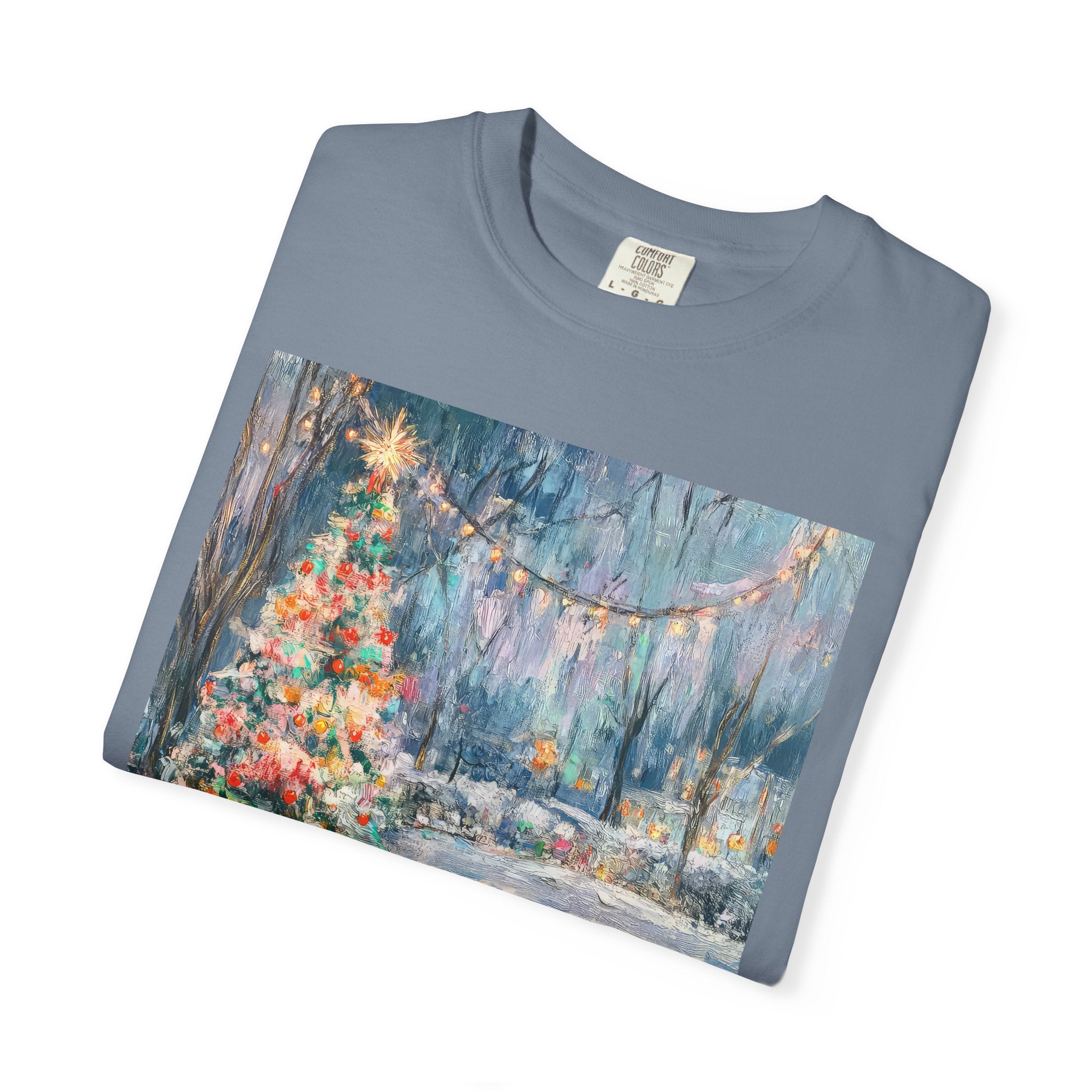 Christmas Monet Cat Comfort Colors Tshirt