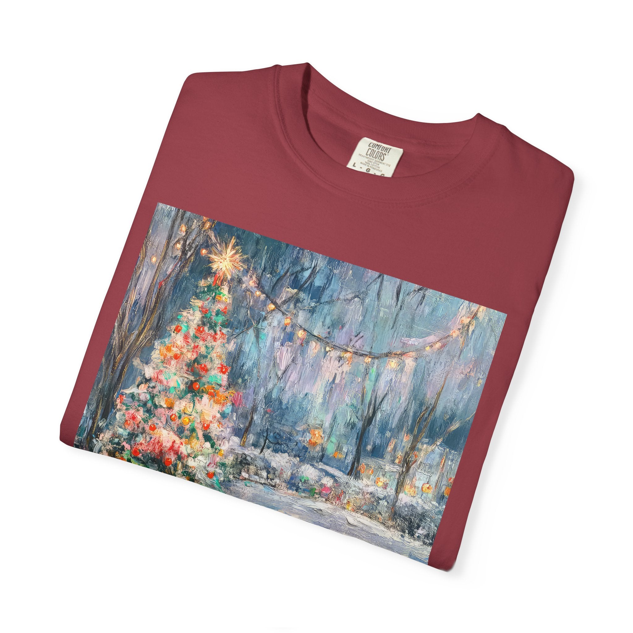 Christmas Monet Cat Comfort Colors Tshirt