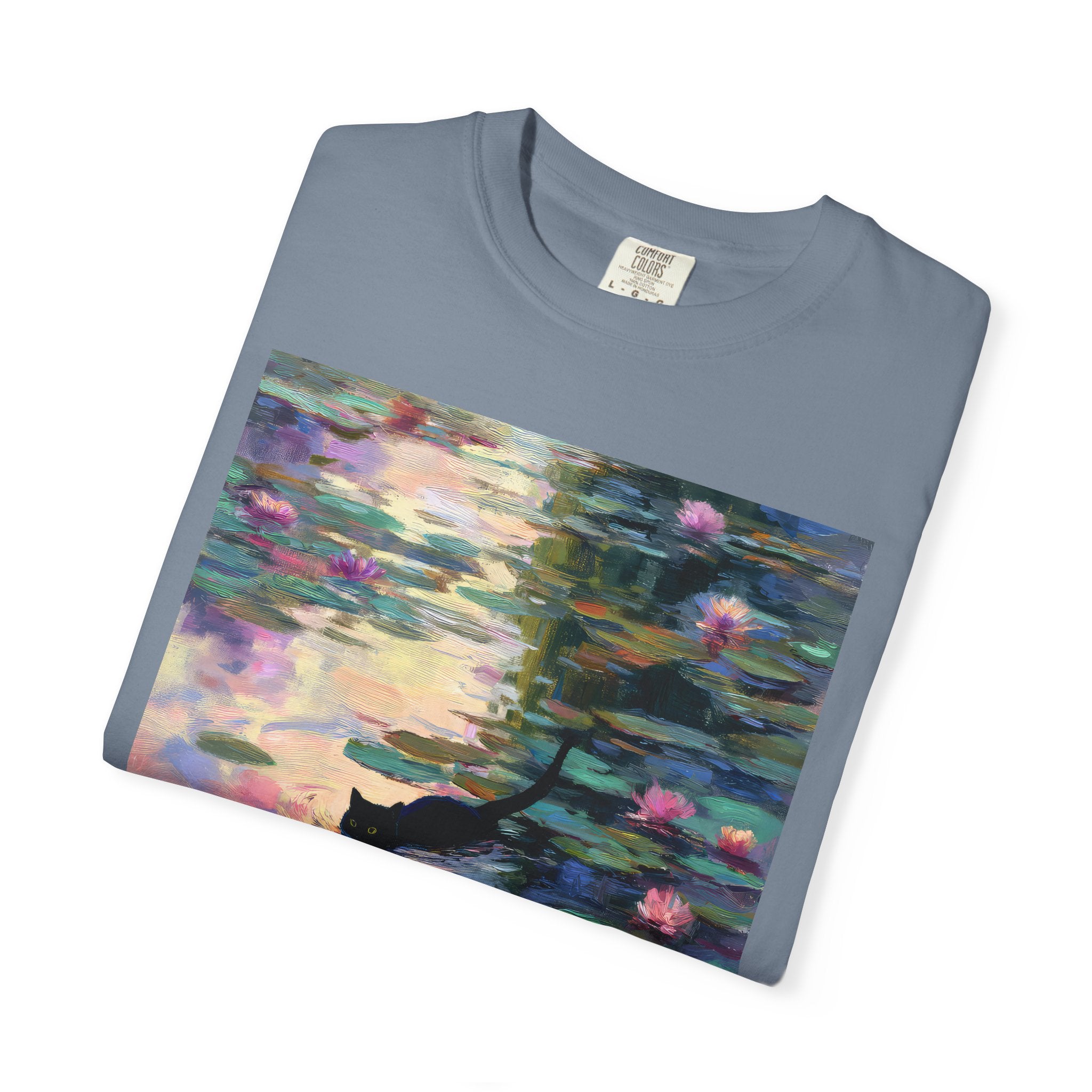 Lilies Monet Cat Comfort Colors Tshirt
