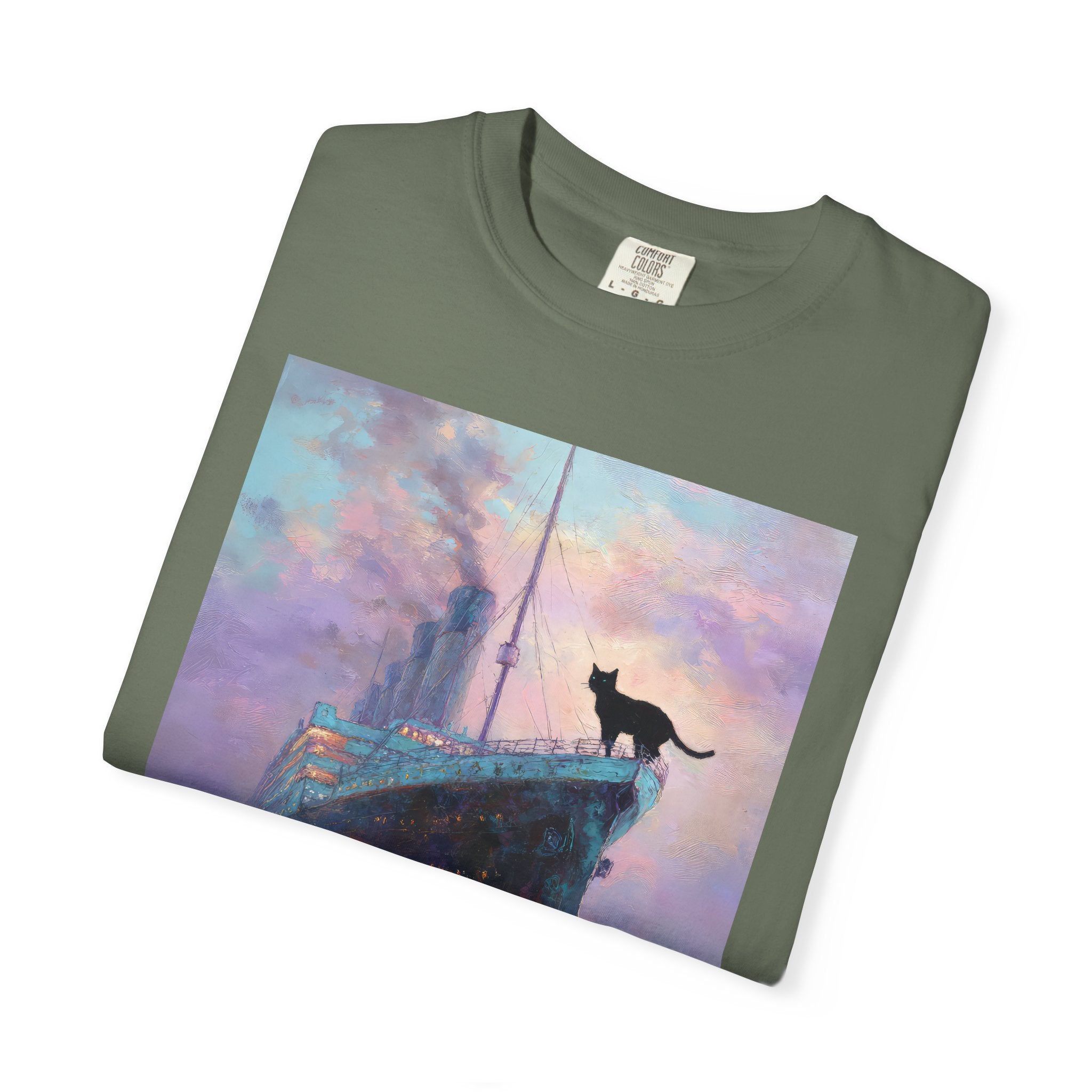 Titanic Monet Cat Comfort Colors Tshirt