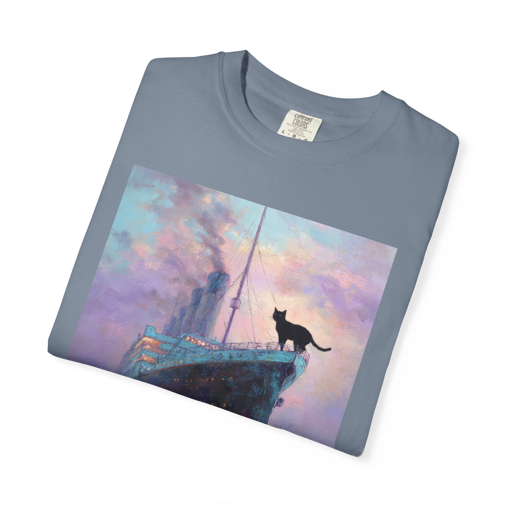 Titanic Monet Cat Comfort Colors Tshirt