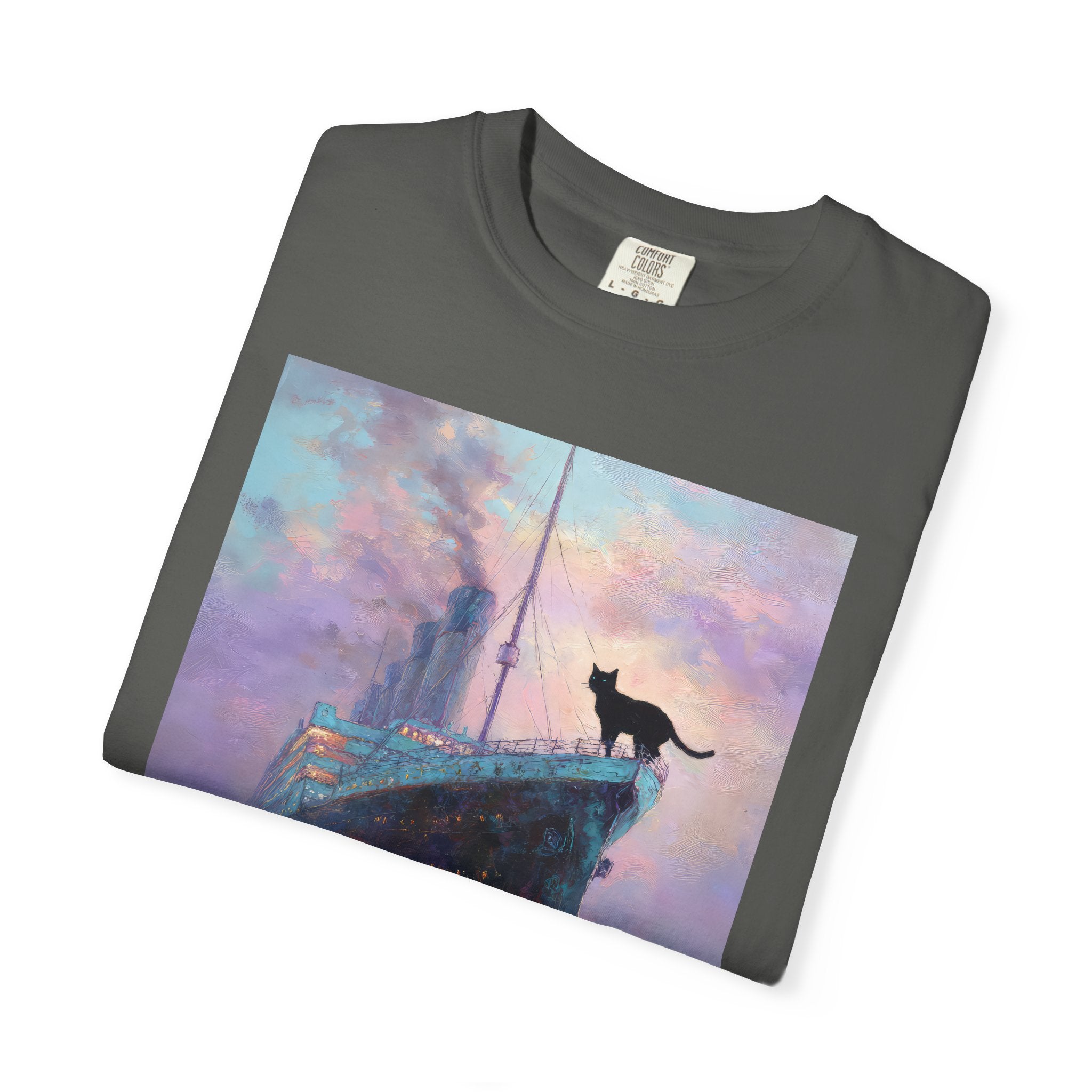 Titanic Monet Cat Comfort Colors Tshirt