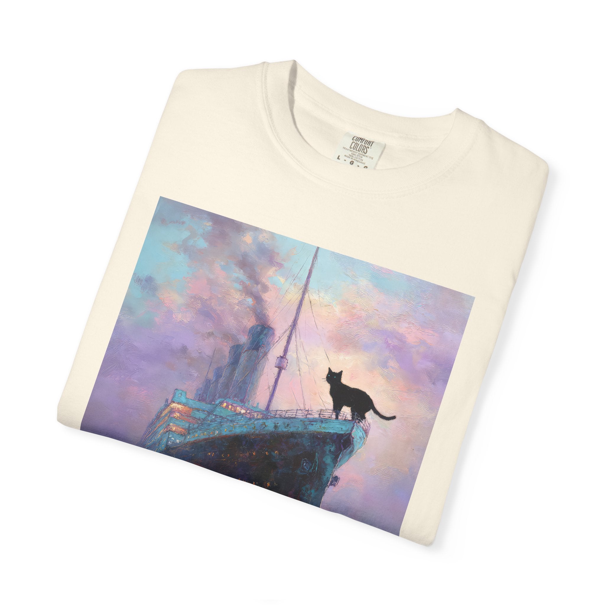 Titanic Monet Cat Comfort Colors Tshirt