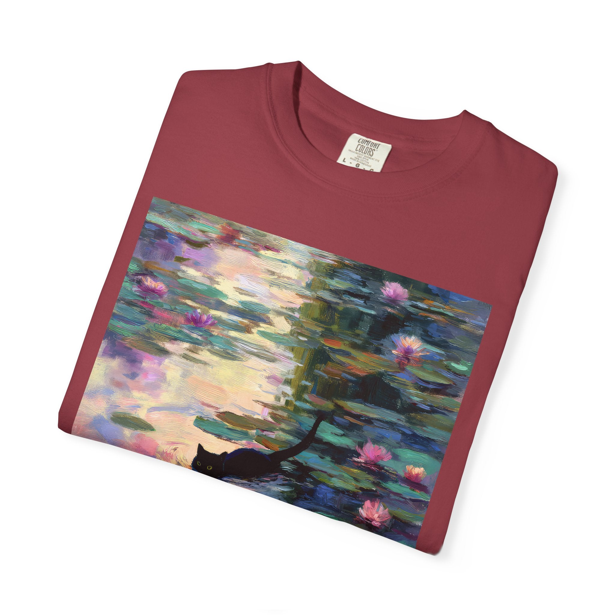 Lilies Monet Cat Comfort Colors Tshirt