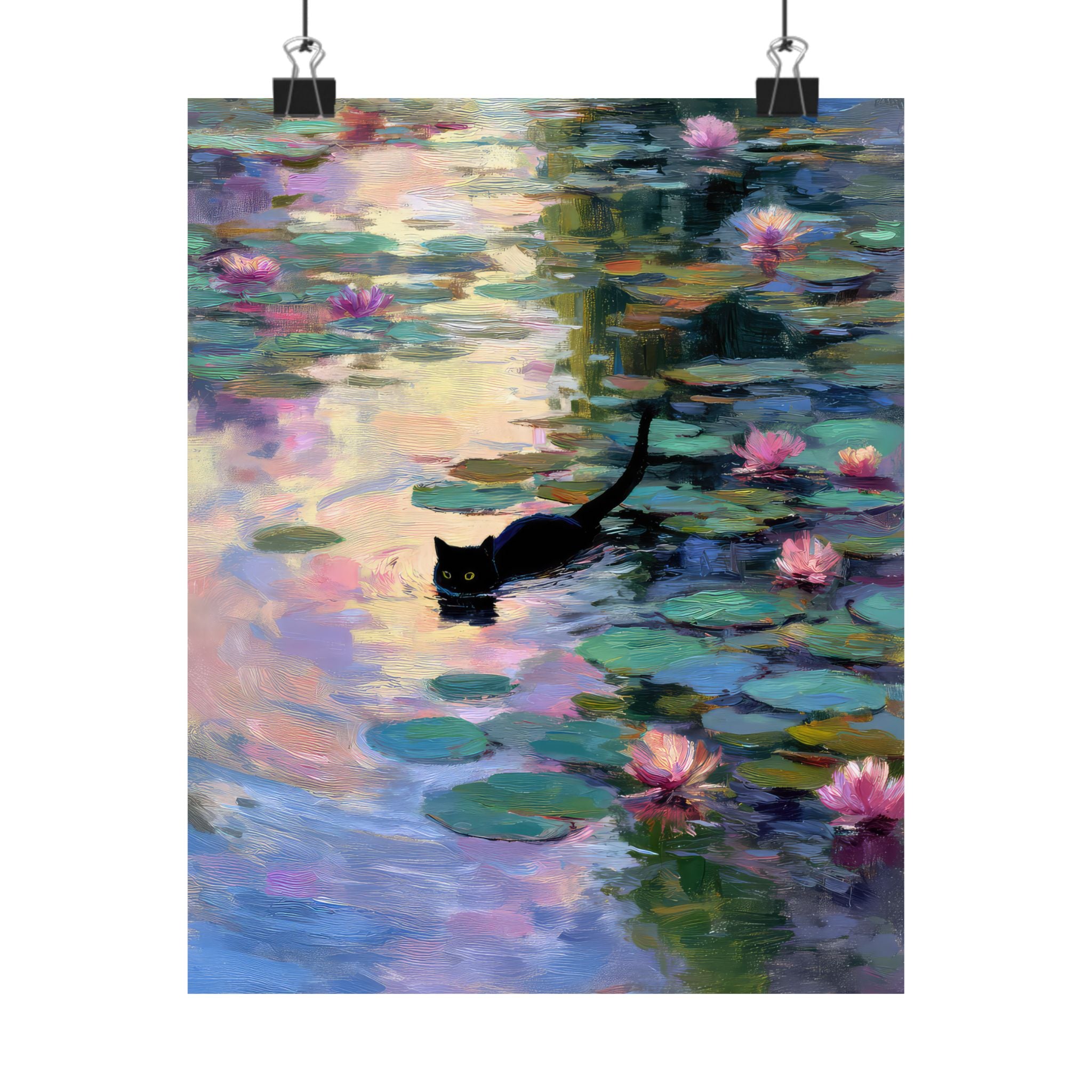 Water Lilies Monet Cat