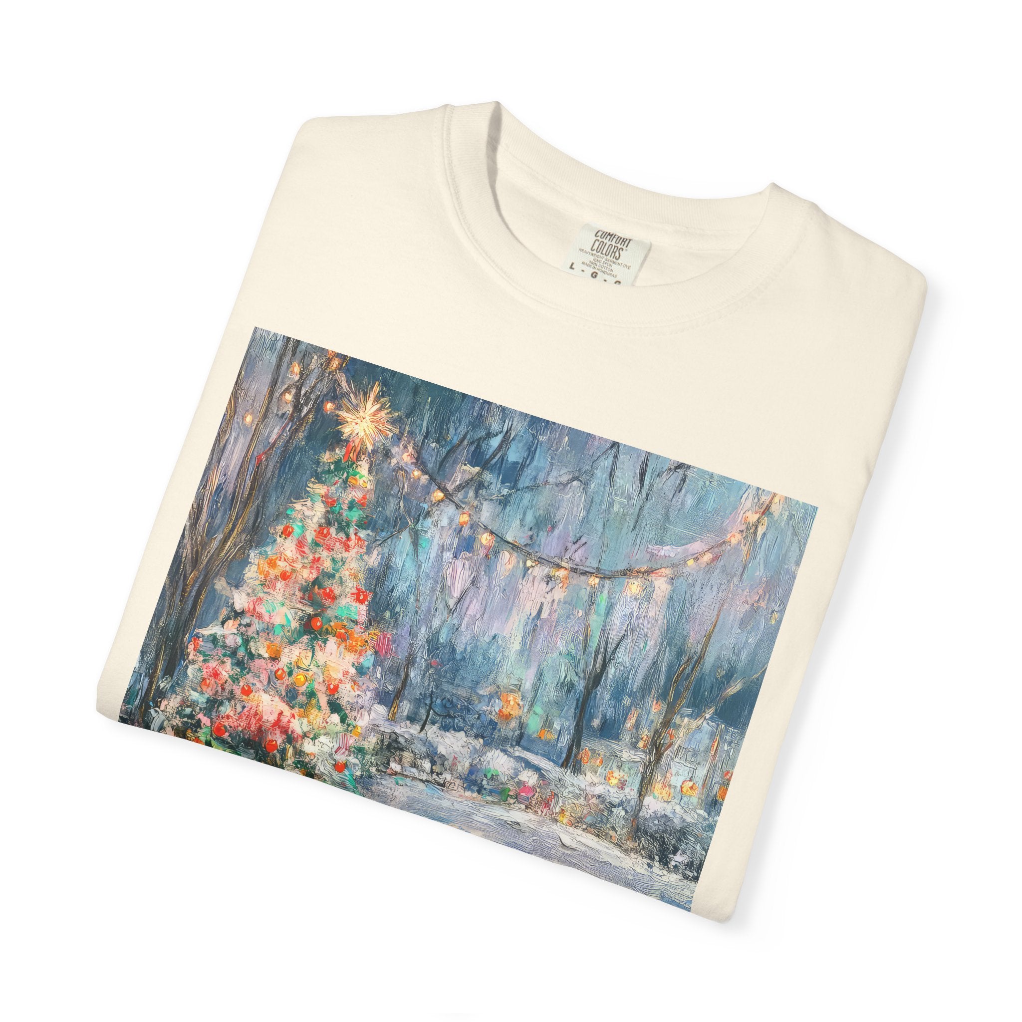Christmas Monet Cat Comfort Colors Tshirt