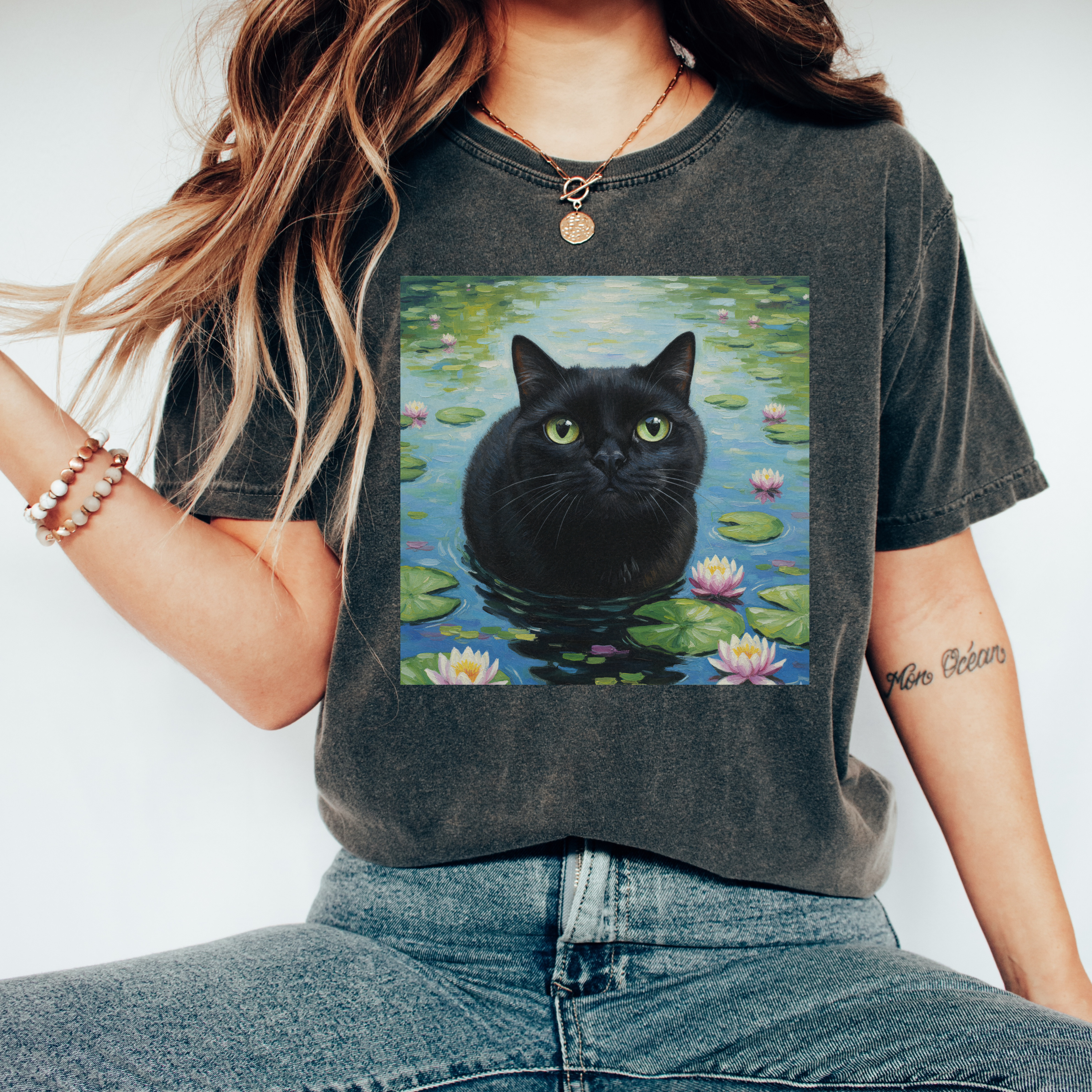 Meowy Muse Monet Cat Comfort Colors Tshirt