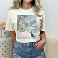 Christmas Monet Cat Comfort Colors Tshirt