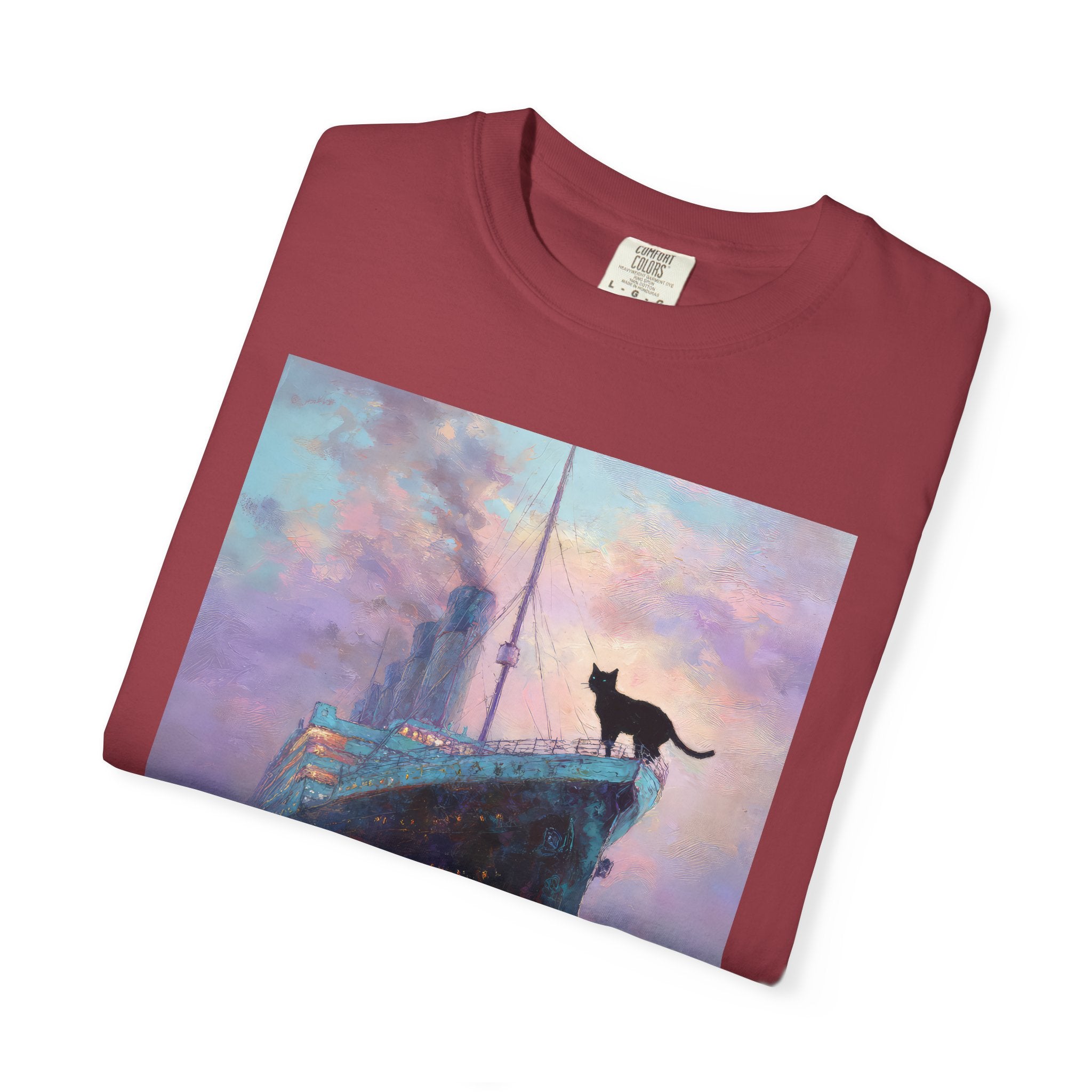 Titanic Monet Cat Comfort Colors Tshirt