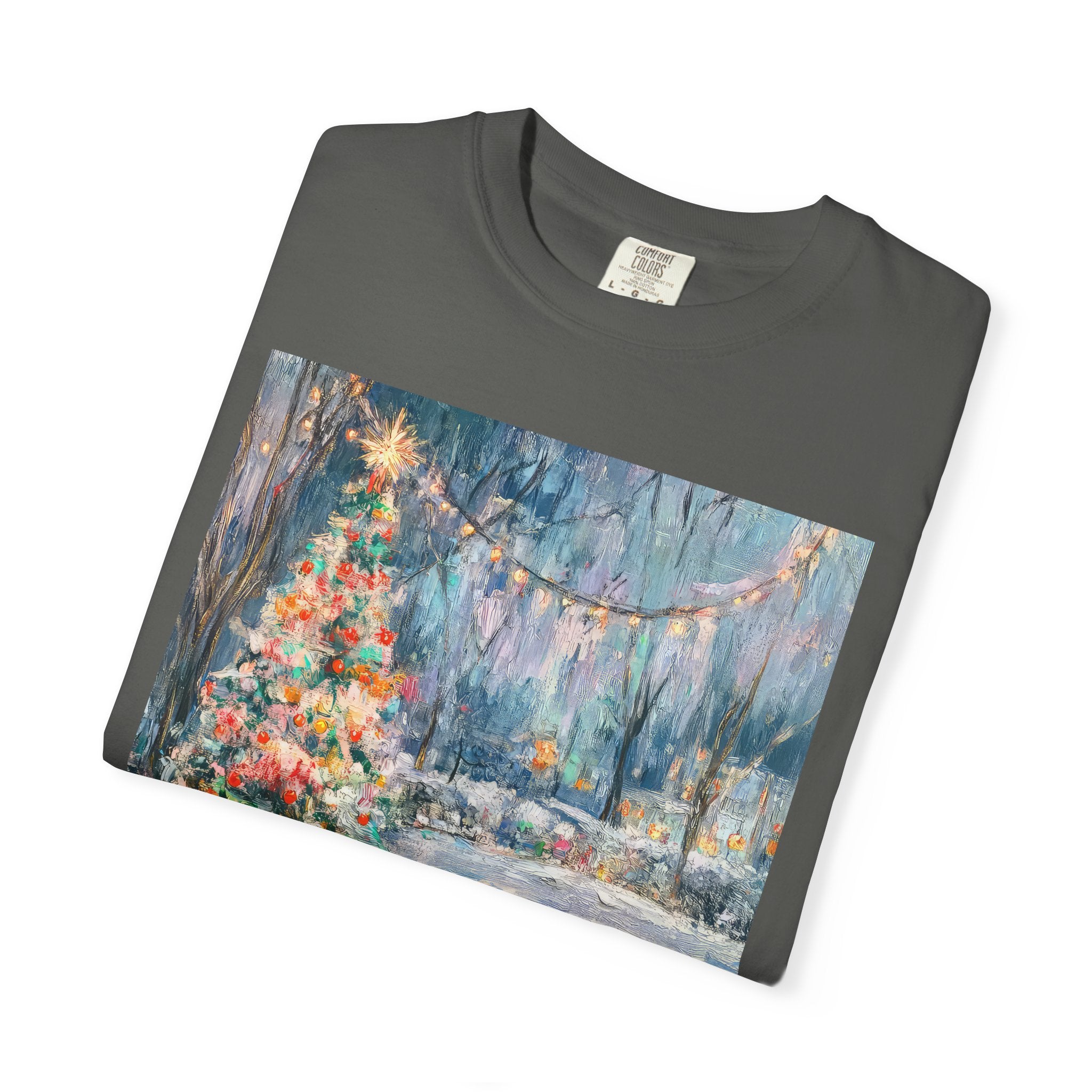 Christmas Monet Cat Comfort Colors Tshirt