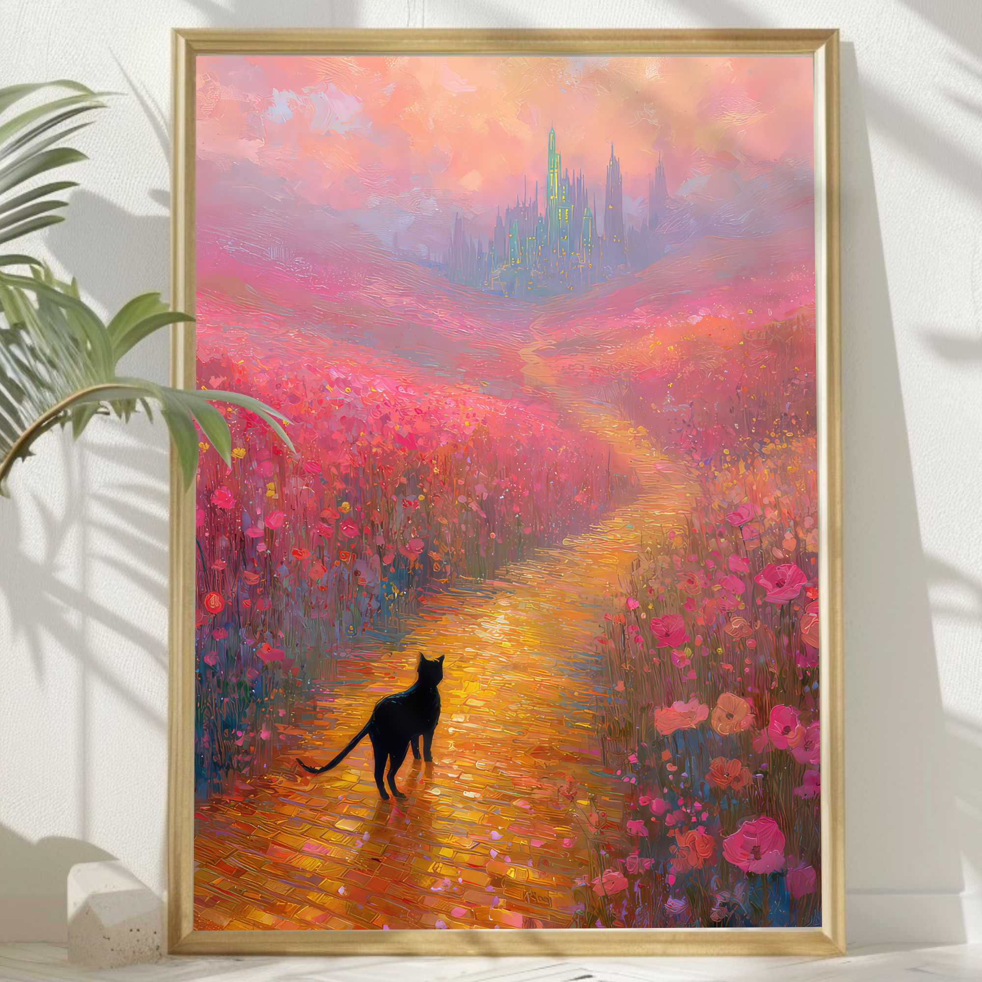 Pink Emerald City Monet Cat
